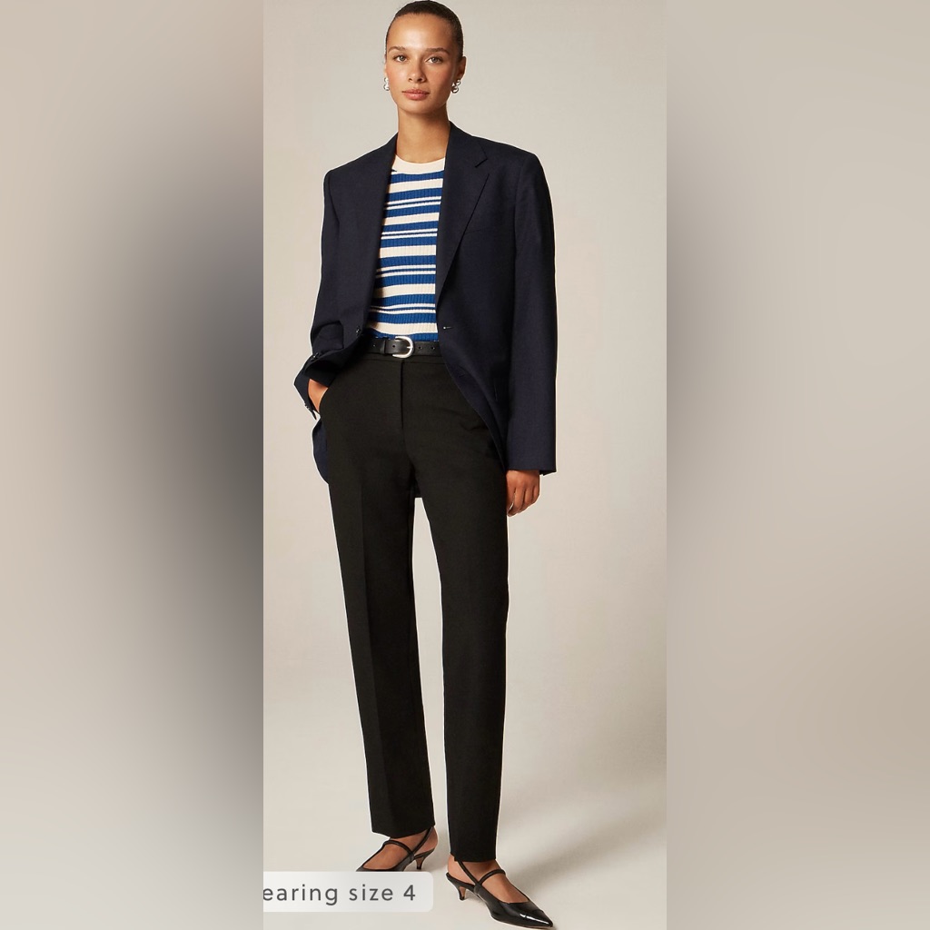 J.Crew Kate Straight-Leg Pant In Four-Season Stretch In Black